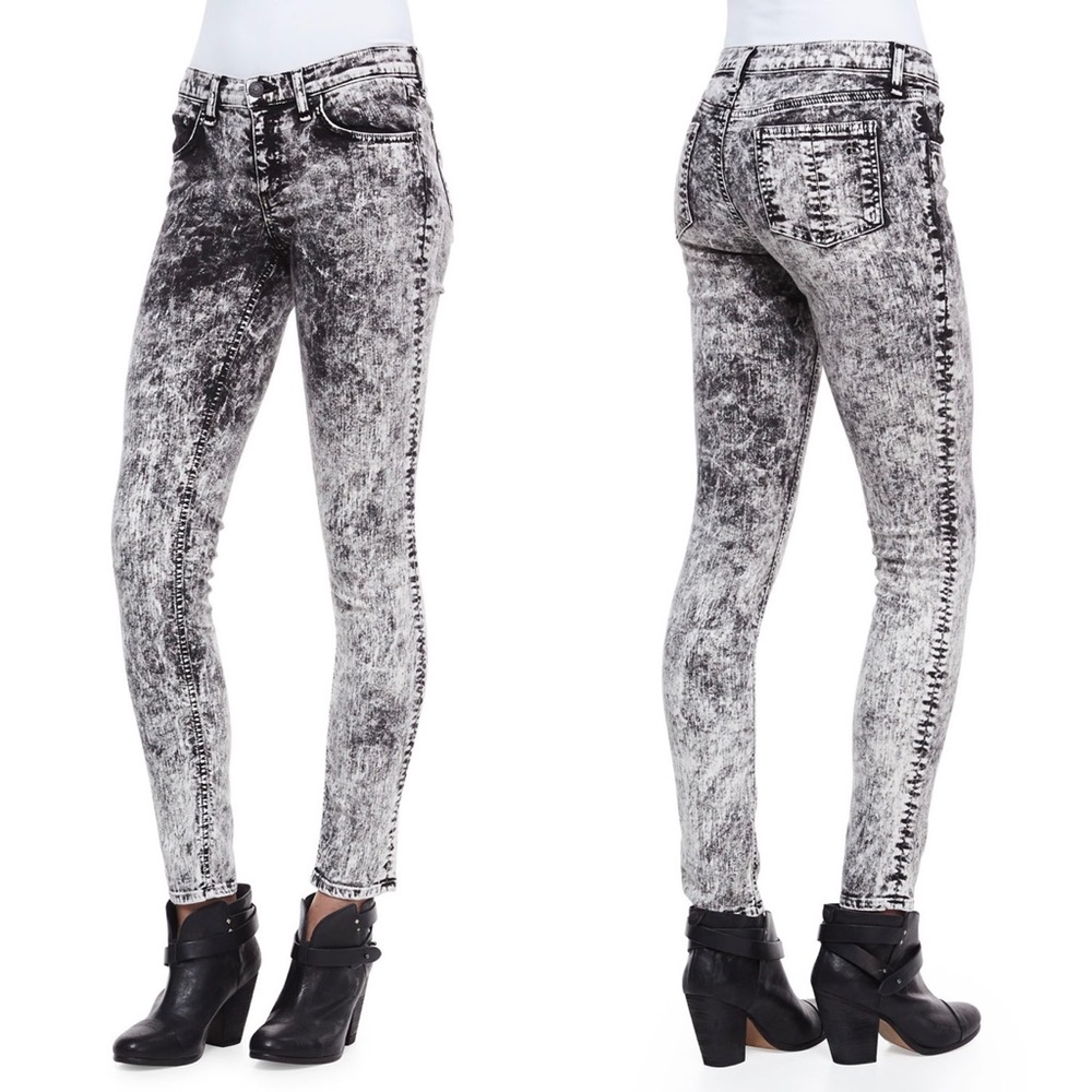 Rag & Bone The Skinny Acid-Wash Jeans In Acid White